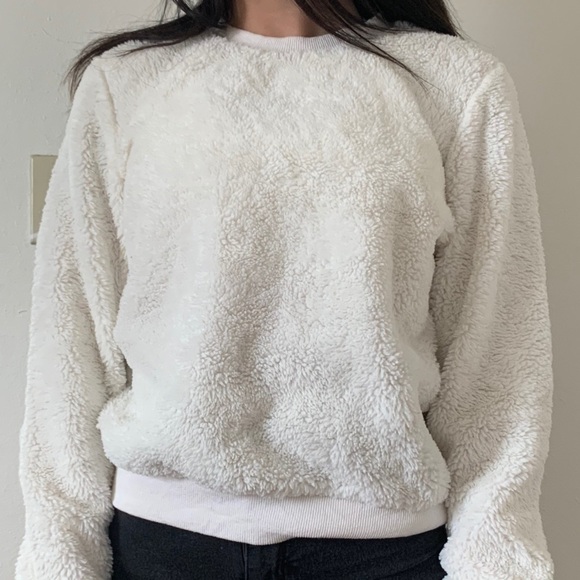 Charlotte Russe Sweaters - charlotte russe white fluffy sweater